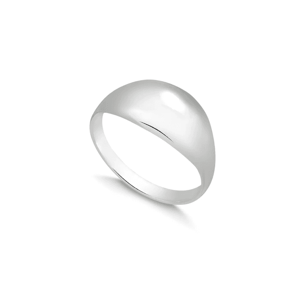 ANEL SINETE ABAULADO PRATA 925 - My Prata Joias