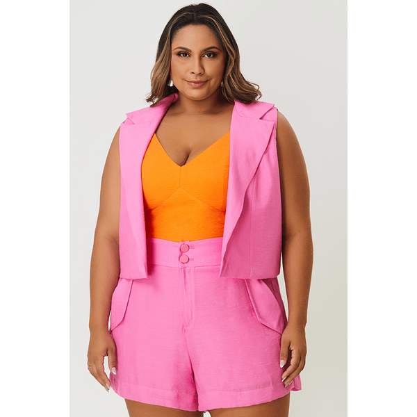 Conjunto de short e colete hotsell plus size