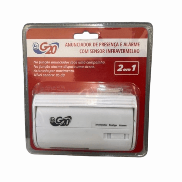 Anunciador de Presença e Alarme com Sensor Infravermelho 2em1 G20 