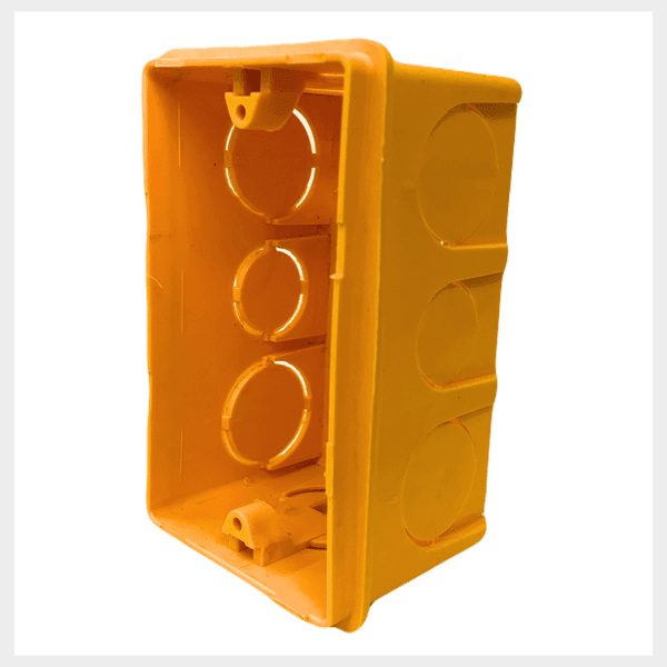 Caixinha De Luz Pvc 4x2 Embutir reforçado cor Amarelo - 24 unidades