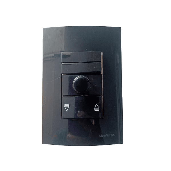 Conjunto 4x2 Controle de Ventilador c/2 interruptores simples Bivolt Linha Sleek Ebony Margirius
