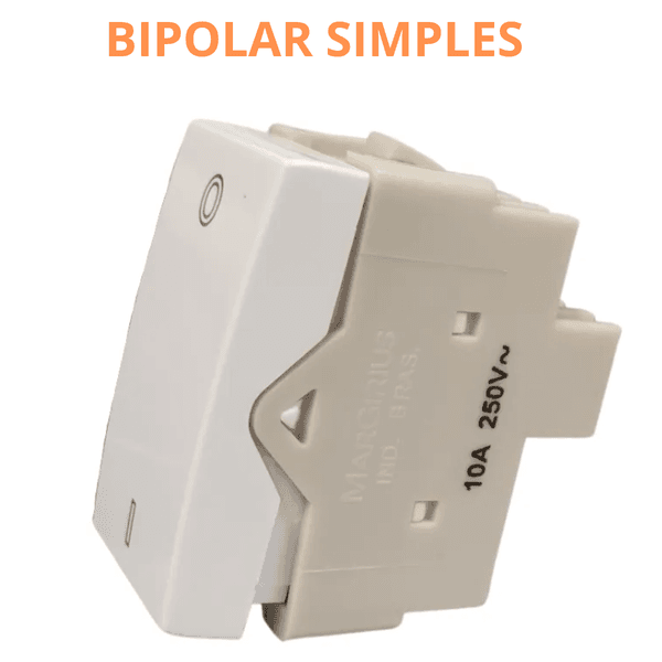 Modulo Interruptor Bipolar Linha Sleek Branco Margirius