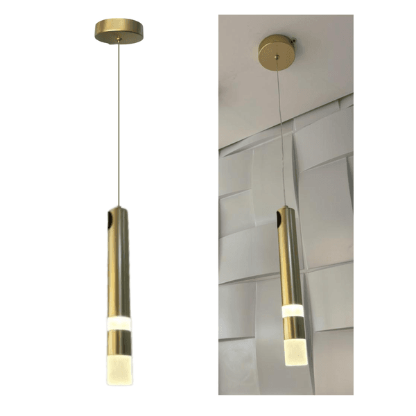 Pendente Tudo Moderno Led 7w Dourado lluz 3200K Amarela CD230591D