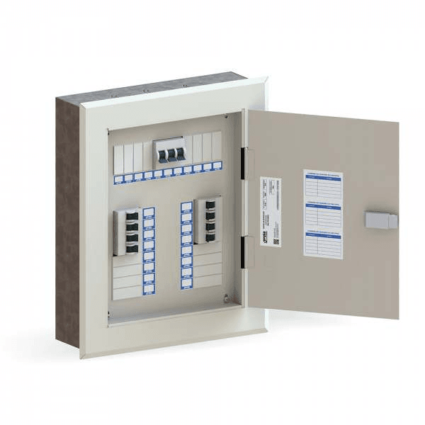 Quadro Distribuição Embutir Para Disjuntores Din 100a Cor Branco Aço