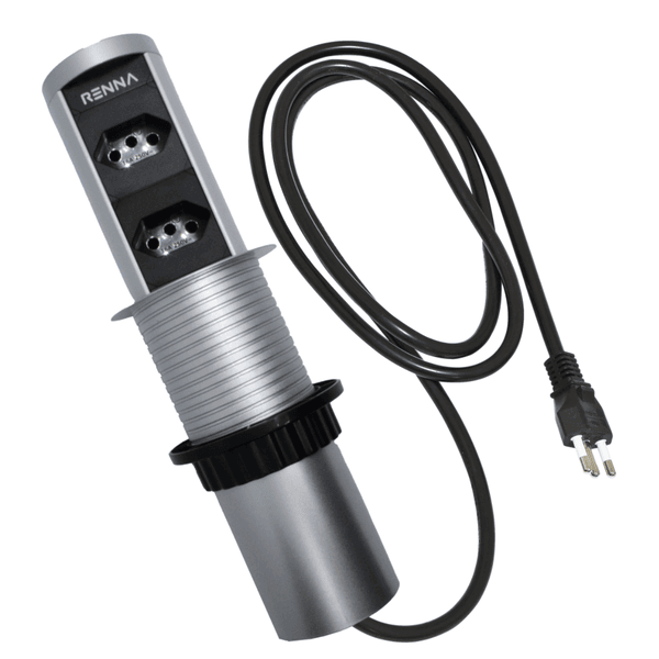 Torre de Tomada Automática com 2 Tomadas Aceita Pinos 2p e 3p de 10a e 20a Renna