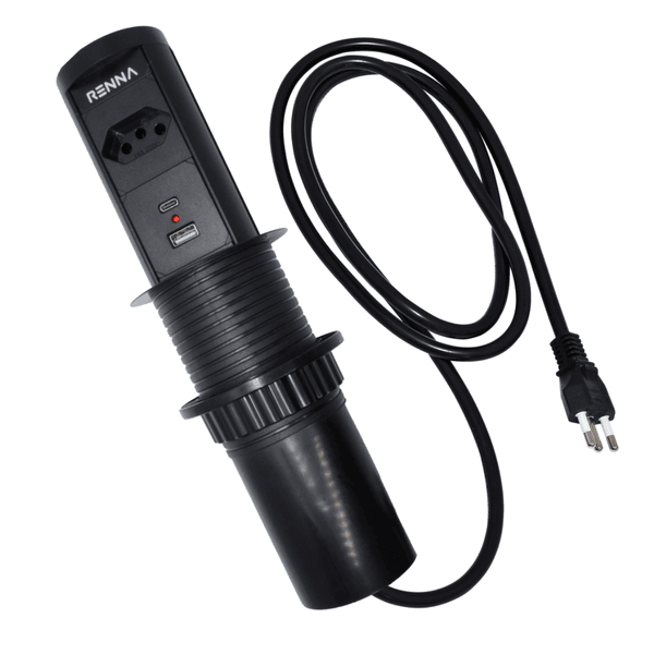 Torre de Tomada com Uma Tomada + USB A / C e com o Carregamento Por Indução Renna
