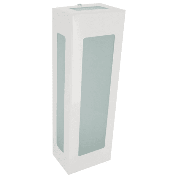 Arandela Retangular Branca 5 Vidros 30cm