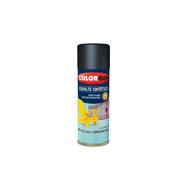 SPRAY COLORGIN ESMALTE SINT PRETO FOSCO 350ML - SHERWIN WILLAMS