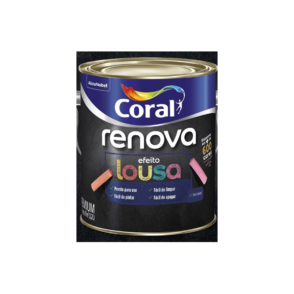 CORAL RENOVA ACETINADO EFEITO LOUSA PRETO 900ML 