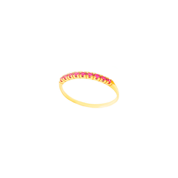 Anel Feminino Aparador em Ouro 18k com Rubis
