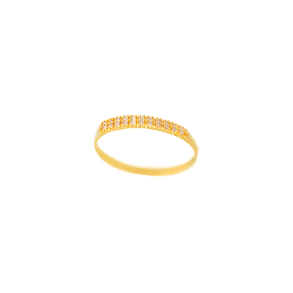 Anel Feminino Aparador Duplo em Ouro 18k com Diamantes
