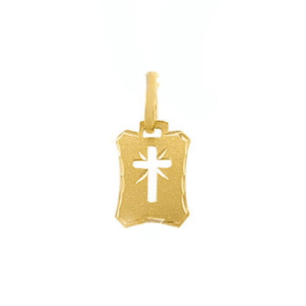 Crucifixo Placa em Ouro 18k
