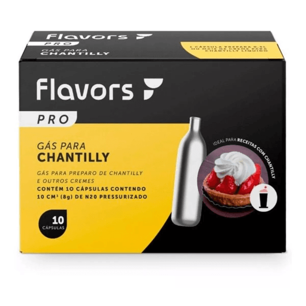 Cápsulas N₂O Chantilly FPro – 30 Unidades, compatíveis com sifões, ideais para chantilly e mousses.