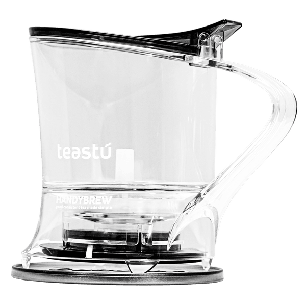 Handybrew Bule para Chá em Acrílico Fumê Preto Pequeno, ideal para infusões perfeitas e sem resíduos.