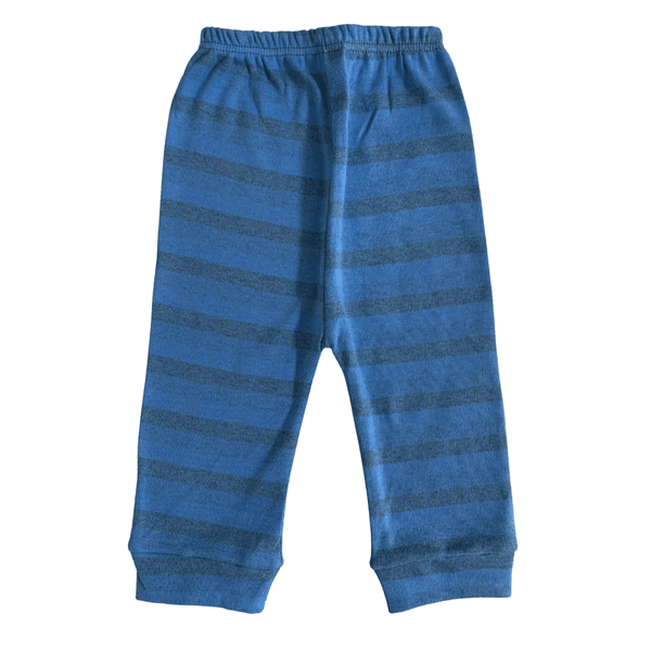 Calça bebê malha listras azul escuro