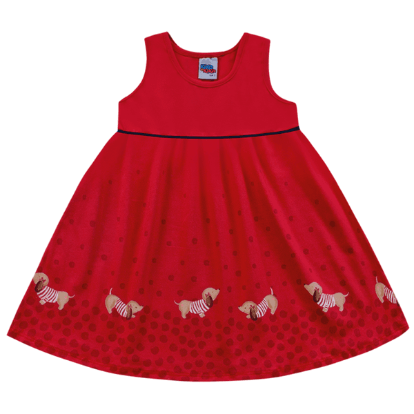 Vestido vermelho sevilla cãozinho Kiko e Kika
