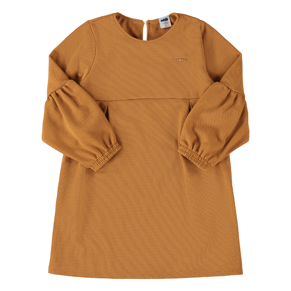 Vestido manga longa malha tricot ocre Marlan 