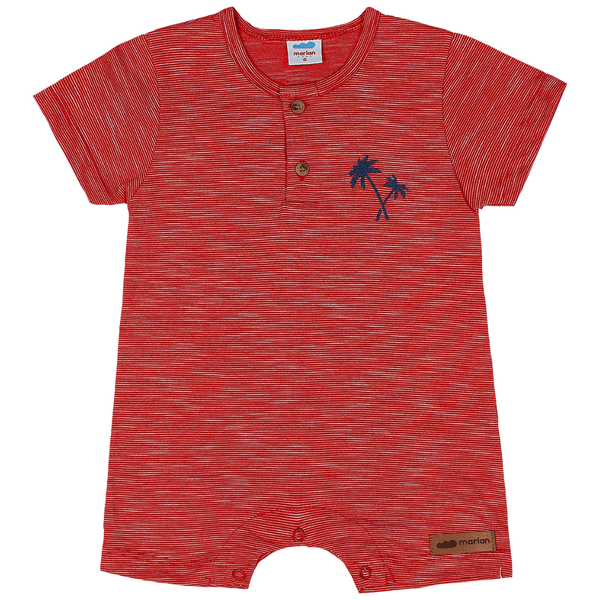 Romper bebê vermelho coqueiros Marlan 