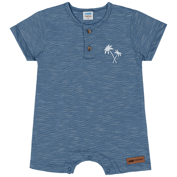 Romper bebê azul coqueiros Marlan 