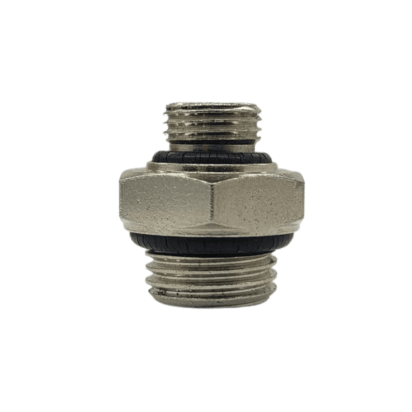 CONEXÃO UNIÃO RETA COM REDUÇÃO ROSCA MACHO 1/4" X 1/8" BSP CROMADA