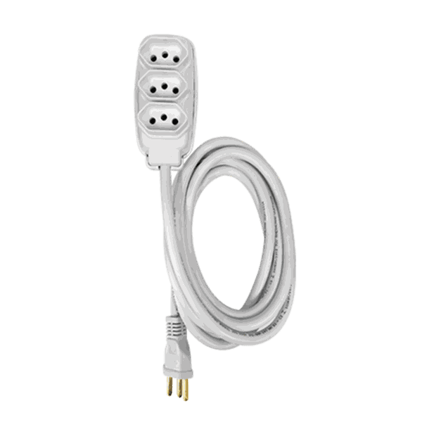  EXTENSAO CABO PP REDONDO 3 VIAS 3X2,5 5M 20A 250V BRANCA ILUMI 1699970
