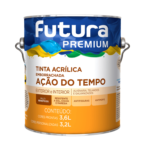 Tinta Emborrachada Ação Do Tempo Branco Futura 3,6l Branco