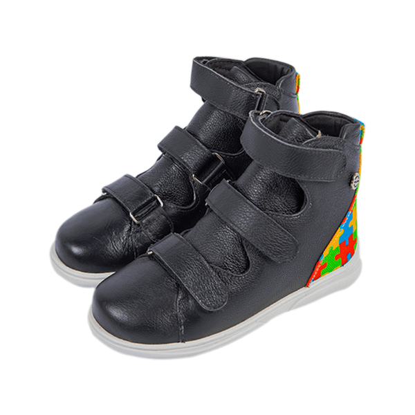 Bota Rígida TEA Palmilha Removível Playpé - Preto com Preto