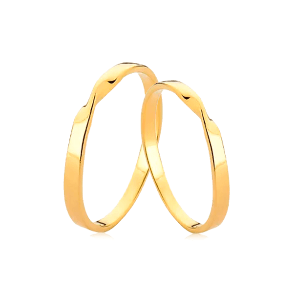Par de Alianças em Ouro 18K - Aro Torcido 1,9mm 