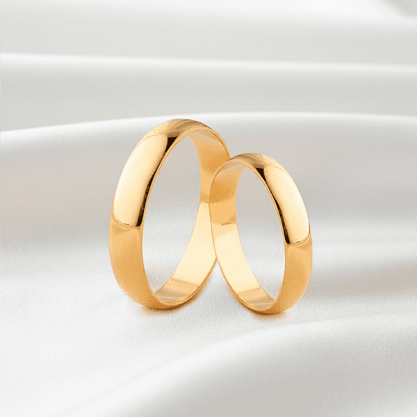 Par de Alianças Tradicionais em Ouro 10K - 4mm