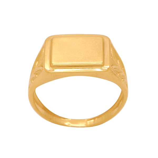 Anel Masculino em Ouro 18K - Chapa com Aro Trabalhado