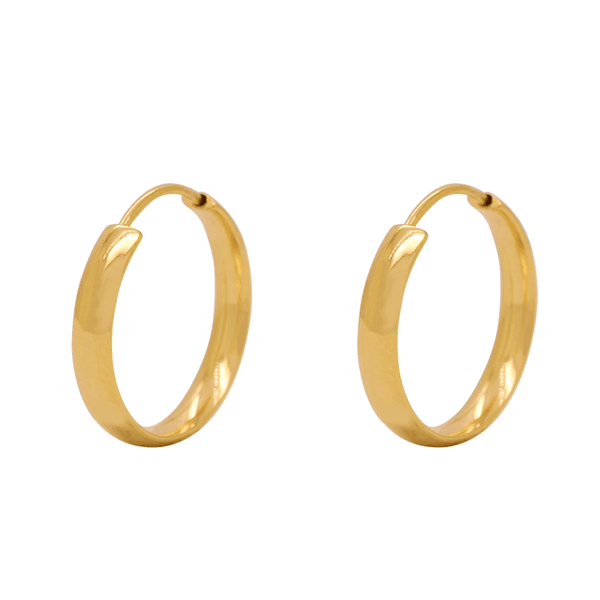 Brinco Argola Fio Abaulado em Ouro 18K - 1,5cm
