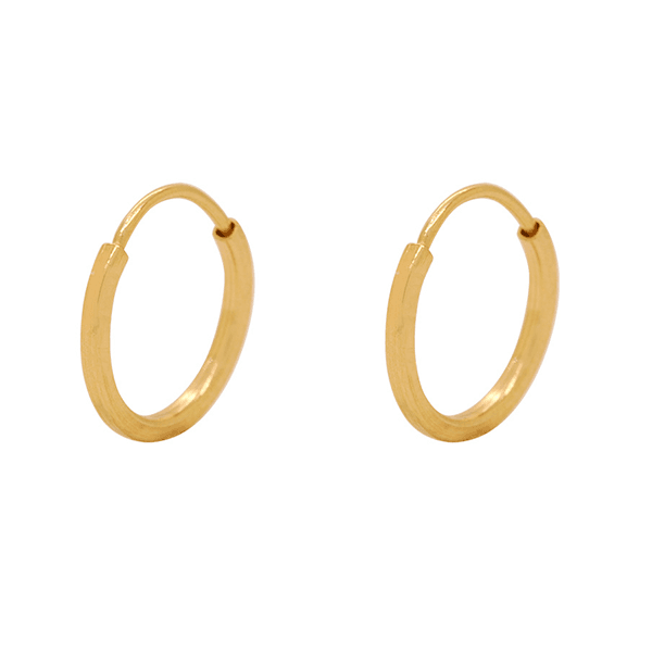 Brinco Argola em Ouro 18K Redondo Bitola 1mm