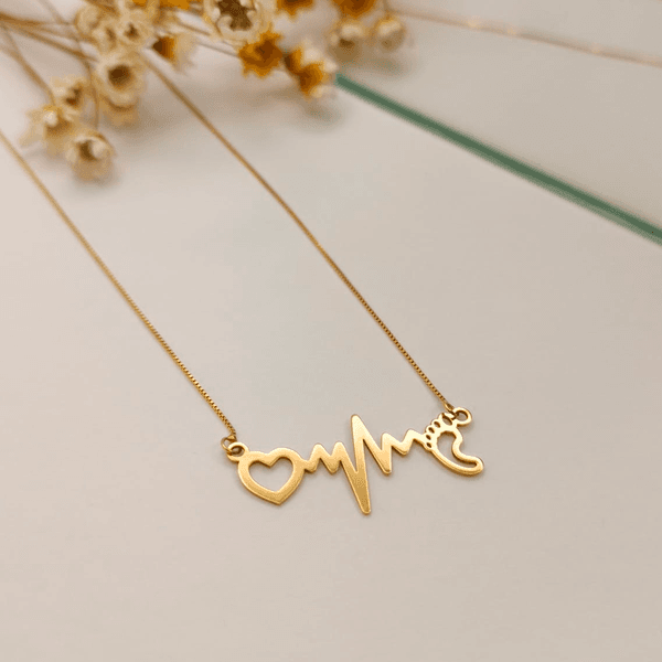 Gargantilha Batimentos em Ouro 18K