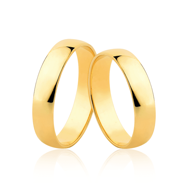 Par de Alianças Tradicionais em Ouro 18K