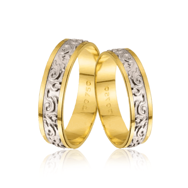 Par de Alianças de Bodas em Ouro 18K
