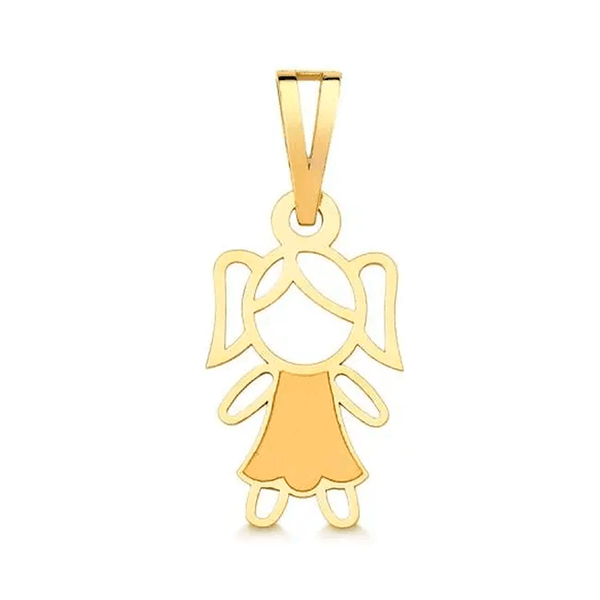 Pingente Filha Menina em Ouro 10K - 1,5cm