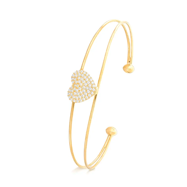 Bracelete Chuveiro Coração em Ouro 10K - 1cm