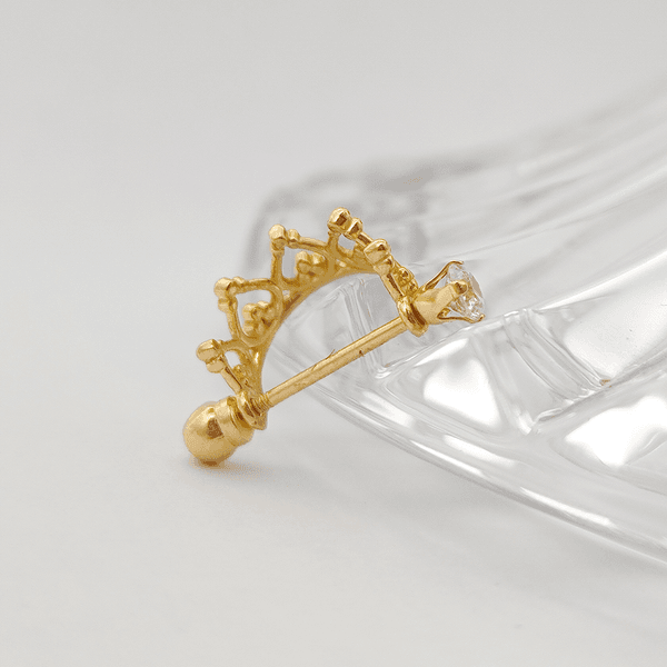 Piercing Coroa em Ouro 18K com Zircônias - Helix 