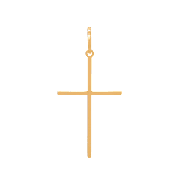 Pingente Cruz em Ouro 18K - Palito Fio Quadrado