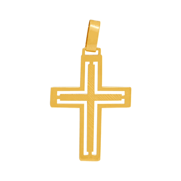 Pingente Cruz Vazada Trabalhada - Ouro 18K