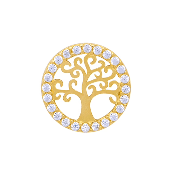 Pingente Mandala Árvore da Vida em Ouro 18k 