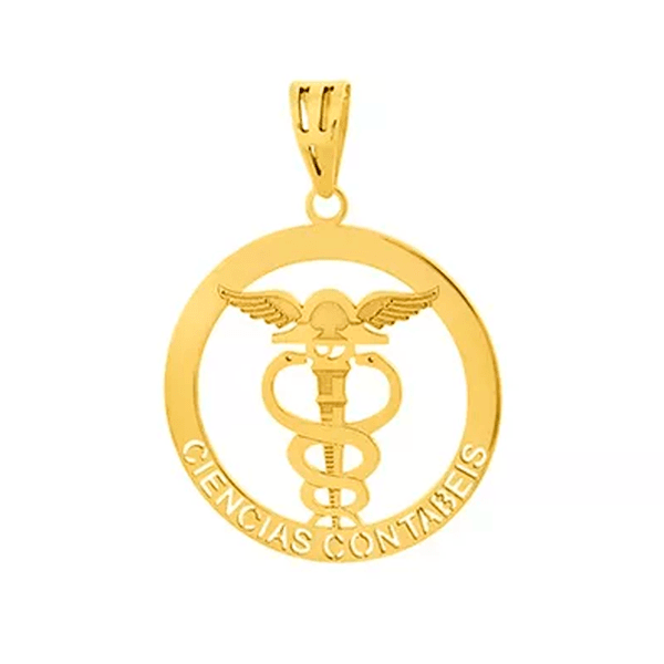 Pingente de Formatura Ciências Contábeis em Ouro 18k