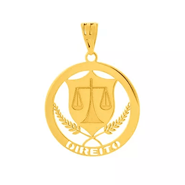 Pingente de Formatura Direito em Ouro 18k 