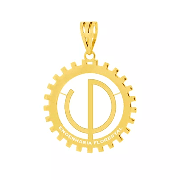 Pingente de Formatura Engenharia Florestal em Ouro 18k