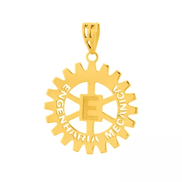 Pingente de Formatura Engenharia Mecânica em Ouro 18k