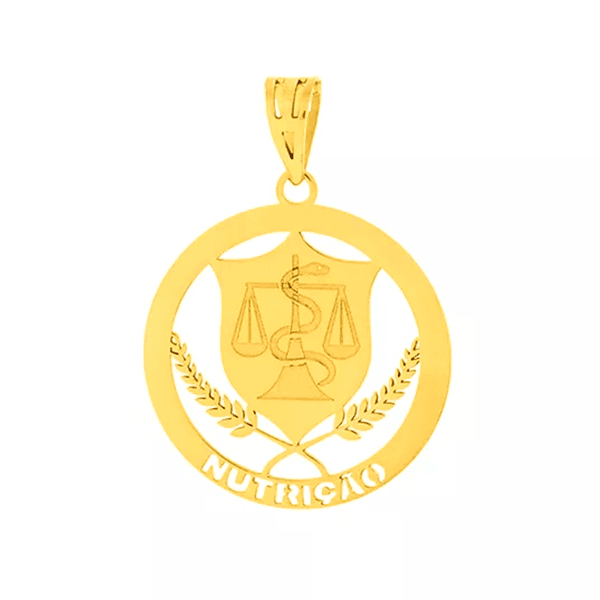 Pingente de Formatura Nutrição em Ouro 18k