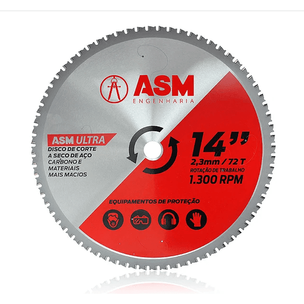 Disco De Corte Metal Asm Ultra Multiuso 14'' 72 Dentes