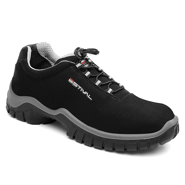 Sapato de Segurança em Microfibra – Preto e Cinza – Estival – EN10021S2 - CA 44592