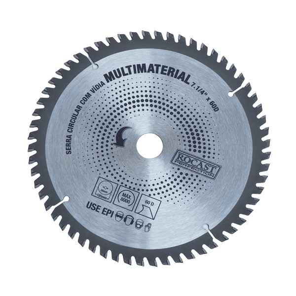 Disco Serra Circular 7.1/4 60 Multimateriais Madeira E Aço Rocast