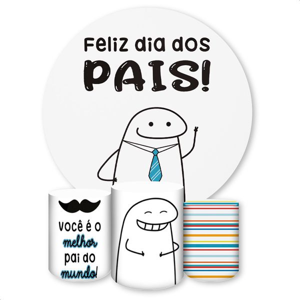Capa Painel + Trio Capas Cilindros Sublimados Tema Dia dos pais 404